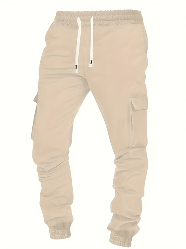 New Style Cargo Joggers Lounge Sports Pants Solid Color Regular Fit Knit