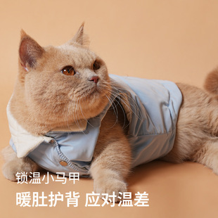 Kitten Cat Clothes Thickened Warm Vest fleece-lined Short Pet Muppet Cotton Vest Anti-wool Winter Vest