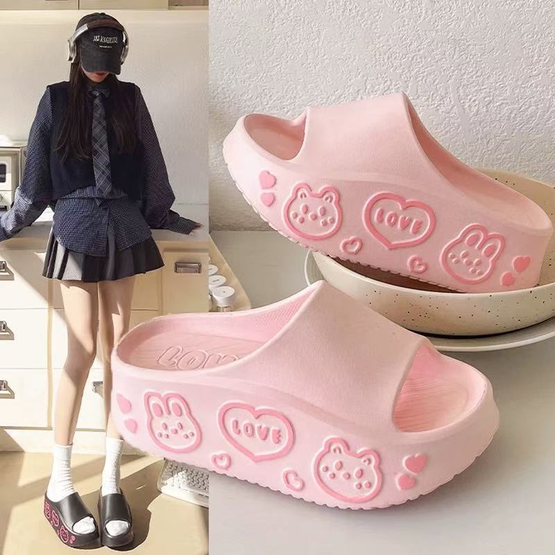 クロスボーダーEVA厚い底のスリッパの女性の夏の外はかわいい韓国版の滑り止めの家庭用の柔らかい底を着て高くなります。|undefined