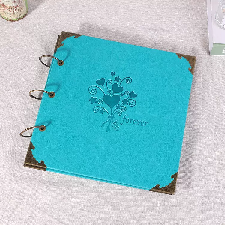 创意单色16寸艺术皮革DIY相册 手工粘贴影集 复古活页礼品相册