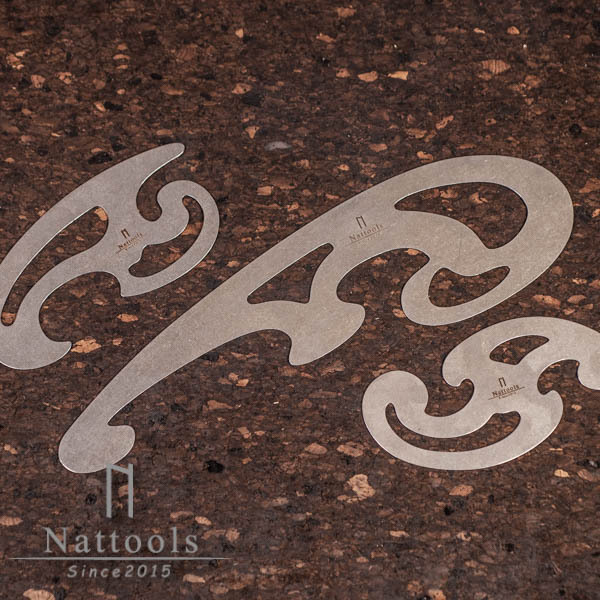 Nattools云尺三件套 云型板弹性不锈钢曲线板云型尺漫画尺曲线尺