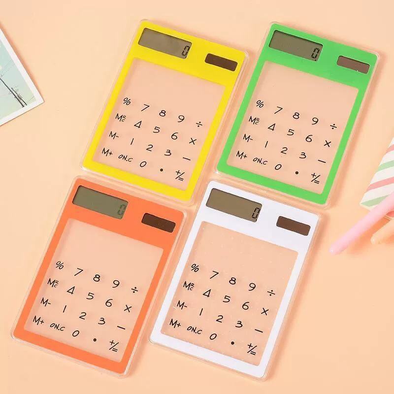 В наличии поставка оптом прозрачный сенсорный экран калькулятор солнечный студенческий праздник бизнес подарки для печати логотипа