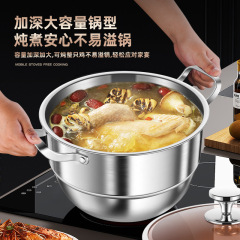 German thickened steamer household food-grade 316 stainless steel three-layer large-capacity gas induction cooker steamed bun cage