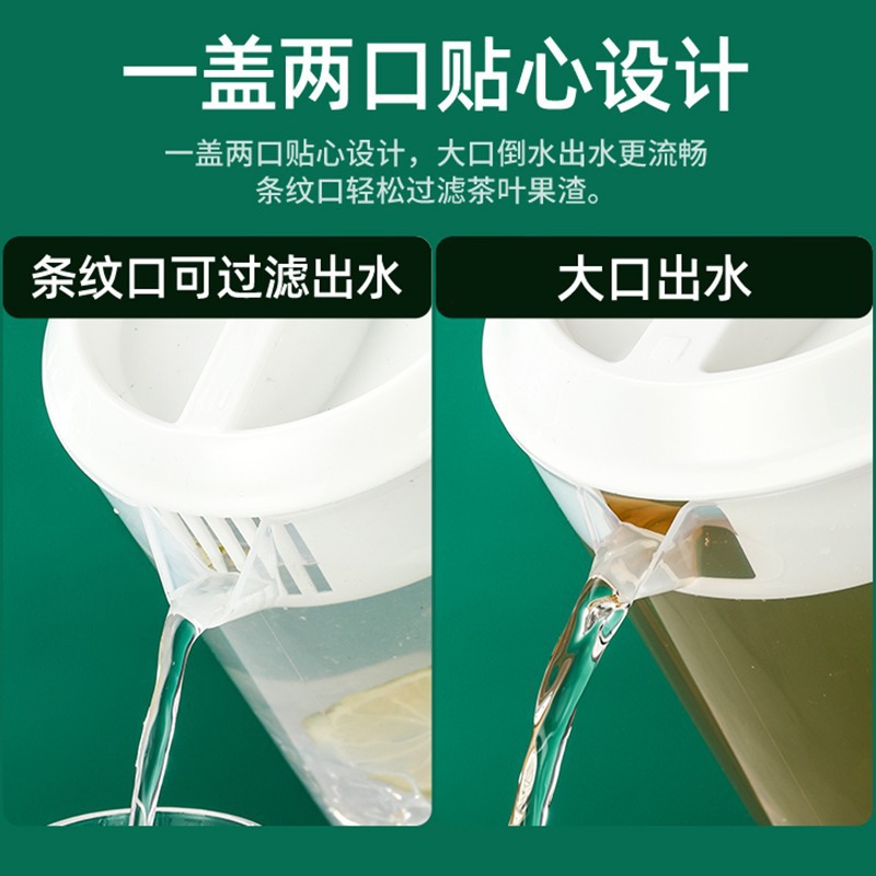 Botella de agua fría de plástico, olla de agua fría de gran capacidad, resistente a altas temperaturas, taza medidora de la tienda de té con leche para el hogar con tapa, comercial con escala