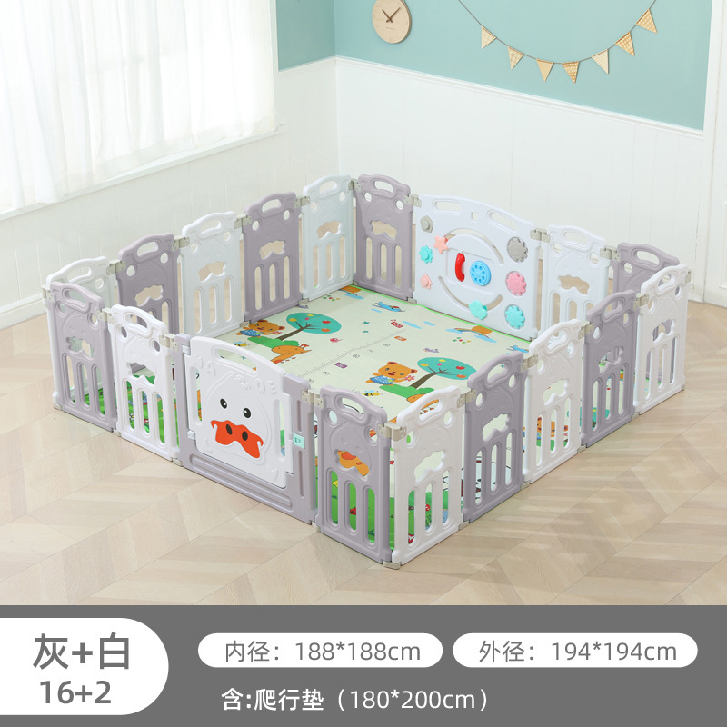 Gray and white 16+2+ crawling mat