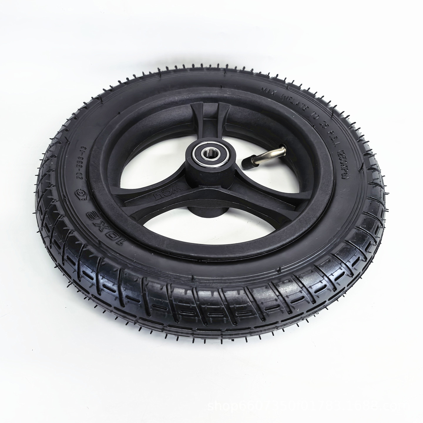 10inch Electric wheelchair, baby stroller, shopping cart pneumatic tire front wheel assembly 10x2.0 inner and outer tire complete wheel