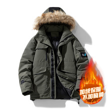 定制棉袄韩版潮流羽绒棉服新款秋冬毛领棉衣男士加厚外套中长款