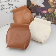 批发棕色pu弹片袋香水口红气垫皮革收纳包数码产品旅行化妆包