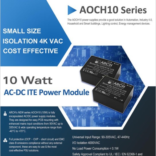 ITE电源模块AC90-305V 模块电源AOCH10-24S AOCH10-12S AOCH10-5S