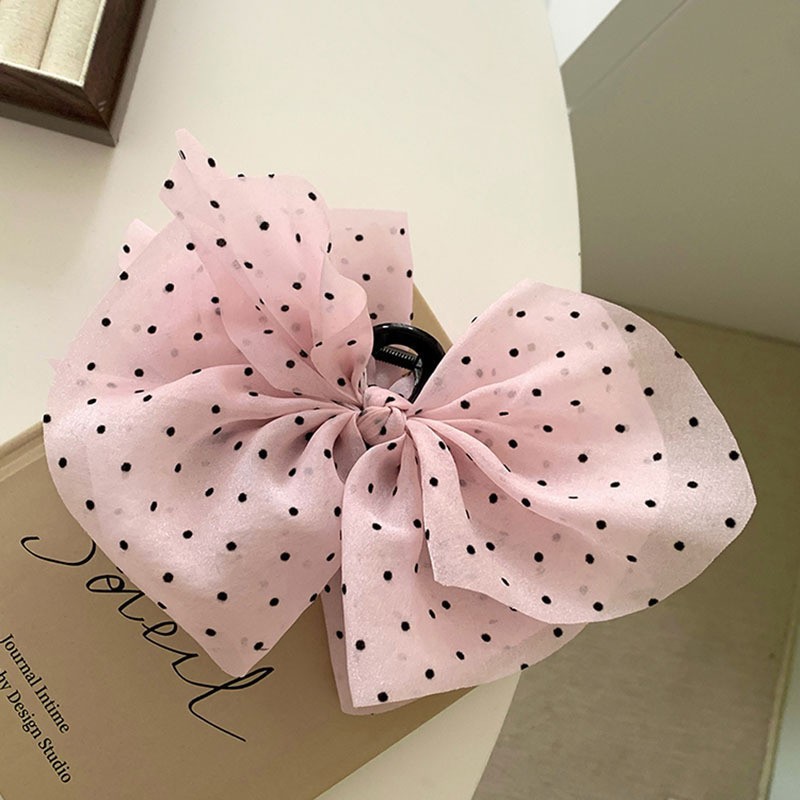 4553 pink polka dot gripper