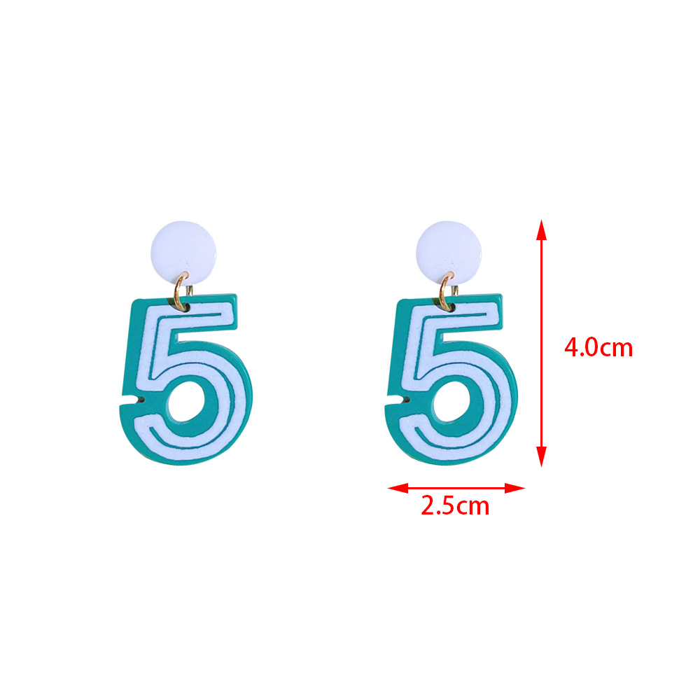 1 Pair Fashion Number Arylic Womenu0027S Drop Earrings