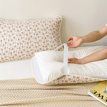 枕巾纯棉一对装全棉纱布枕头巾可固定防滑加大防头油枕头套巾夏季