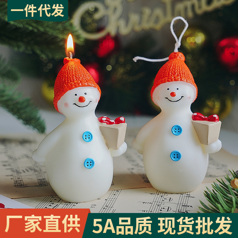 圣诞节小礼品手工香氛伴手礼雪人造型蠟燭跨境圣诞香薰蜡烛定制|undefined