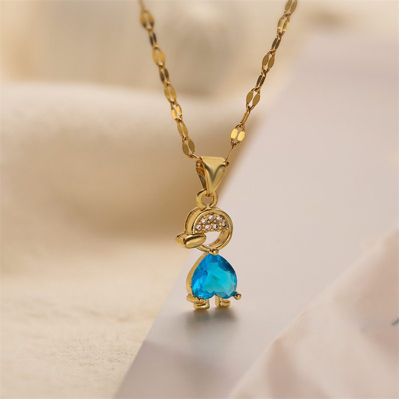 9g Weight Copper Pendant Material Zircon Inlay Material Pendant Necklace Classification Copper Chain Material 1 Piece Quantity Holiday, Daily Occasion Copper Material Heart Shape Pattern Women's Gender Inlay Design Simple Style, Classic Style Style Wholesale Simple Style Classic Style Heart Shape Copper Inlay Zircon Pendant Necklace 5