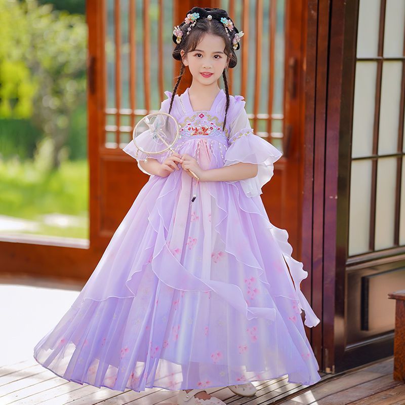 汉服女童夏季2025新款儿童新中式国风超仙小女孩唐装连衣裙