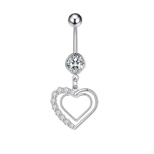 European and American cross-border AliExpress Amazon micro-inlaid zircon butterfly tassel navel ring body piercing navel button jewelry