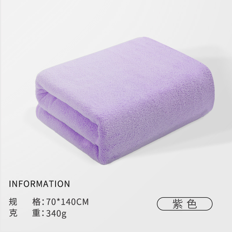 Toalla de baño de lana de coral multicolor engrosada, fuerte absorción de agua, color sólido, baño de hotel en el hogar, toalla de playa para hombres y mujeres al por mayor