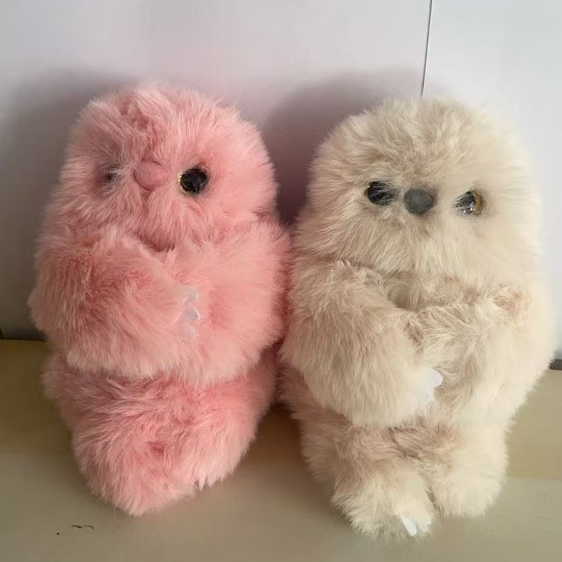 new product best-selling mirumi electric plush toy that can twist and shy owl singing toy bag package pendant