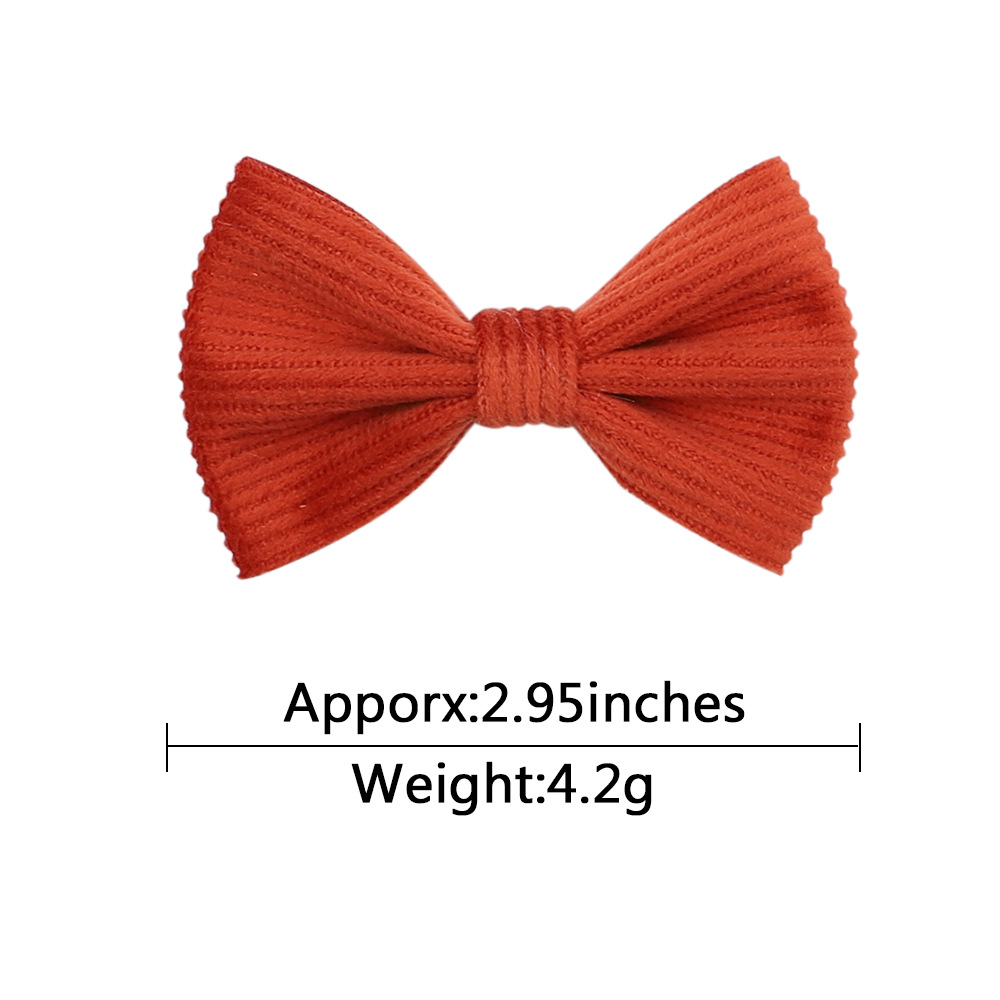 Cross-border New Arrival Autumn And Winter Children's Corduroy Cute Hairpin Bow Floral Side Clip Full Cloth Wrapper Baby Hair Accessories Female display picture 2