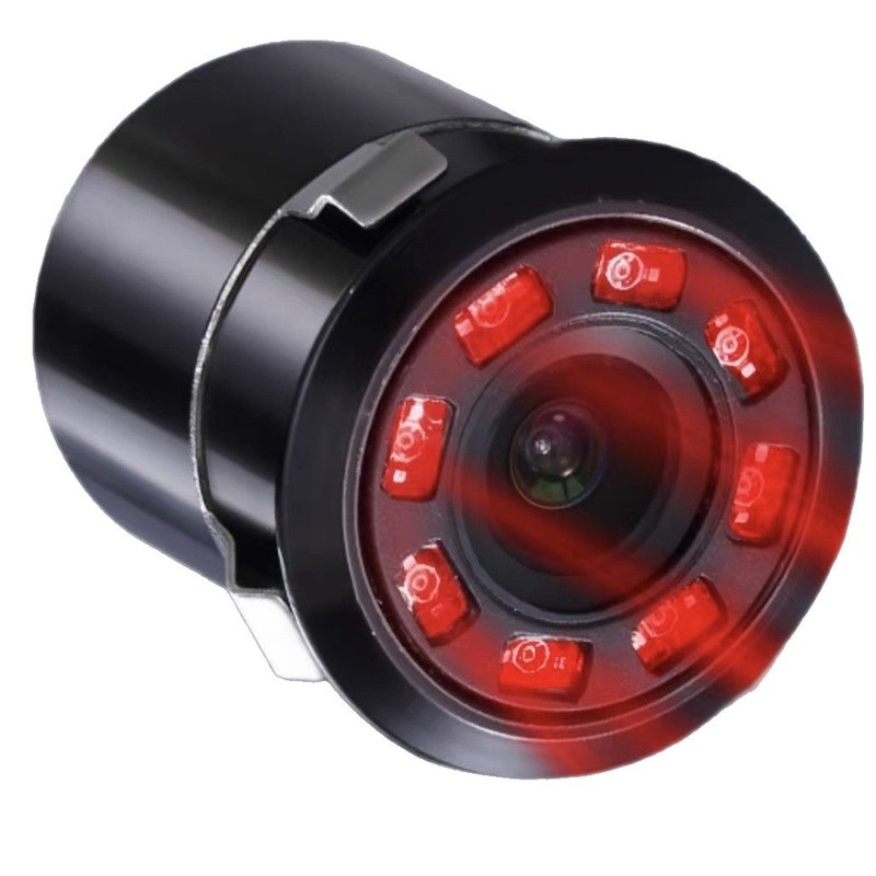AHD/CCD鱼眼车载倒车可视摄像头18.5mm/22.5mm带灯打孔后视通用|undefined