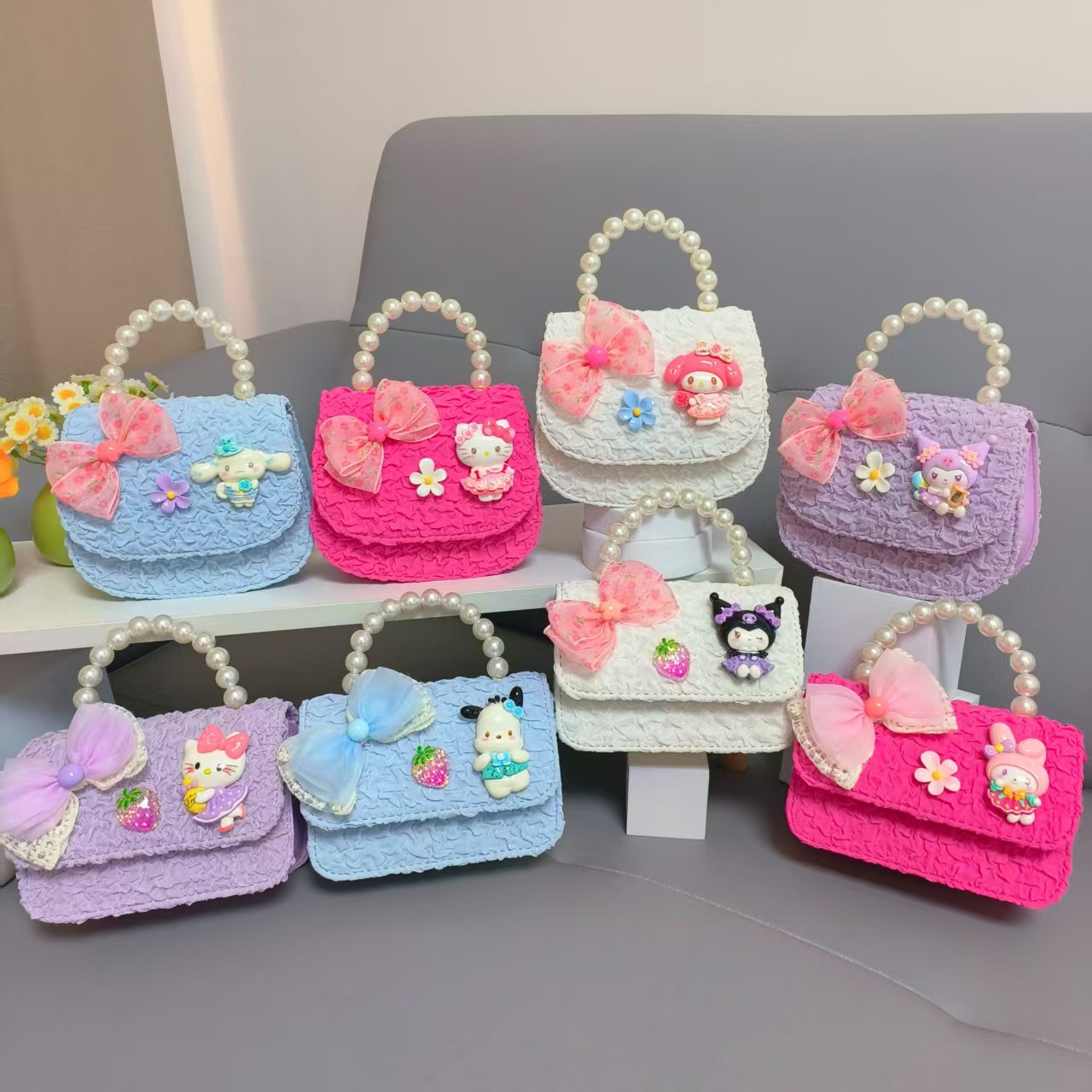 Boom Pearl Princess Handbag Meileti Kulomi Girl Año Nuevo Cartera de Año Nuevo Pequeña bolsa de fragancia