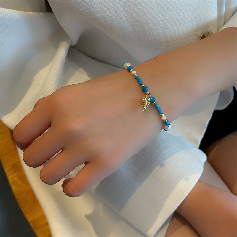 Luz de lujo personalidad barroco irregular rosa piedra de agua dulce perla pulsera temperamento femenino drawable grava pulsera