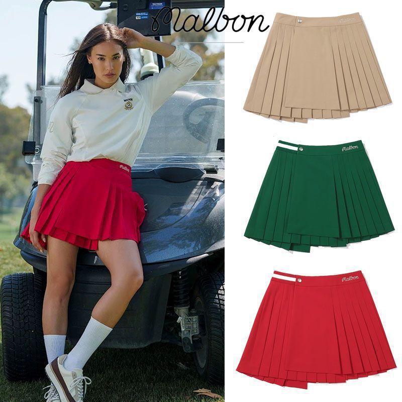 25 Spring and Summer Korean Golf Clothing Women's Pleated Skirt Sports Breathable Easiest for Match Irregular Short Skirt