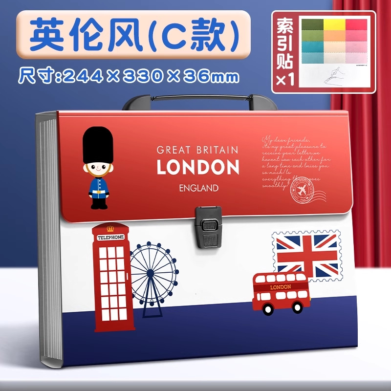 A4 Carpeta de órganos material de archivo de papel de múltiples capas bolsa de almacenamiento de papel libro estudiante de la escuela primaria artefacto caja portátil