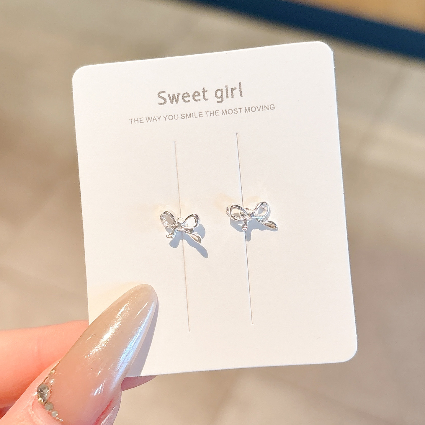 42#작은 귀걸이 - 리본