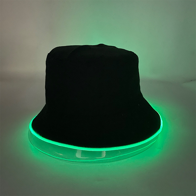 Ocio al aire libre sombrero para el sol luminoso de fibra óptica LED sombrero de pescador luminoso fiesta de festival de música de Halloween sombrero luminoso LED