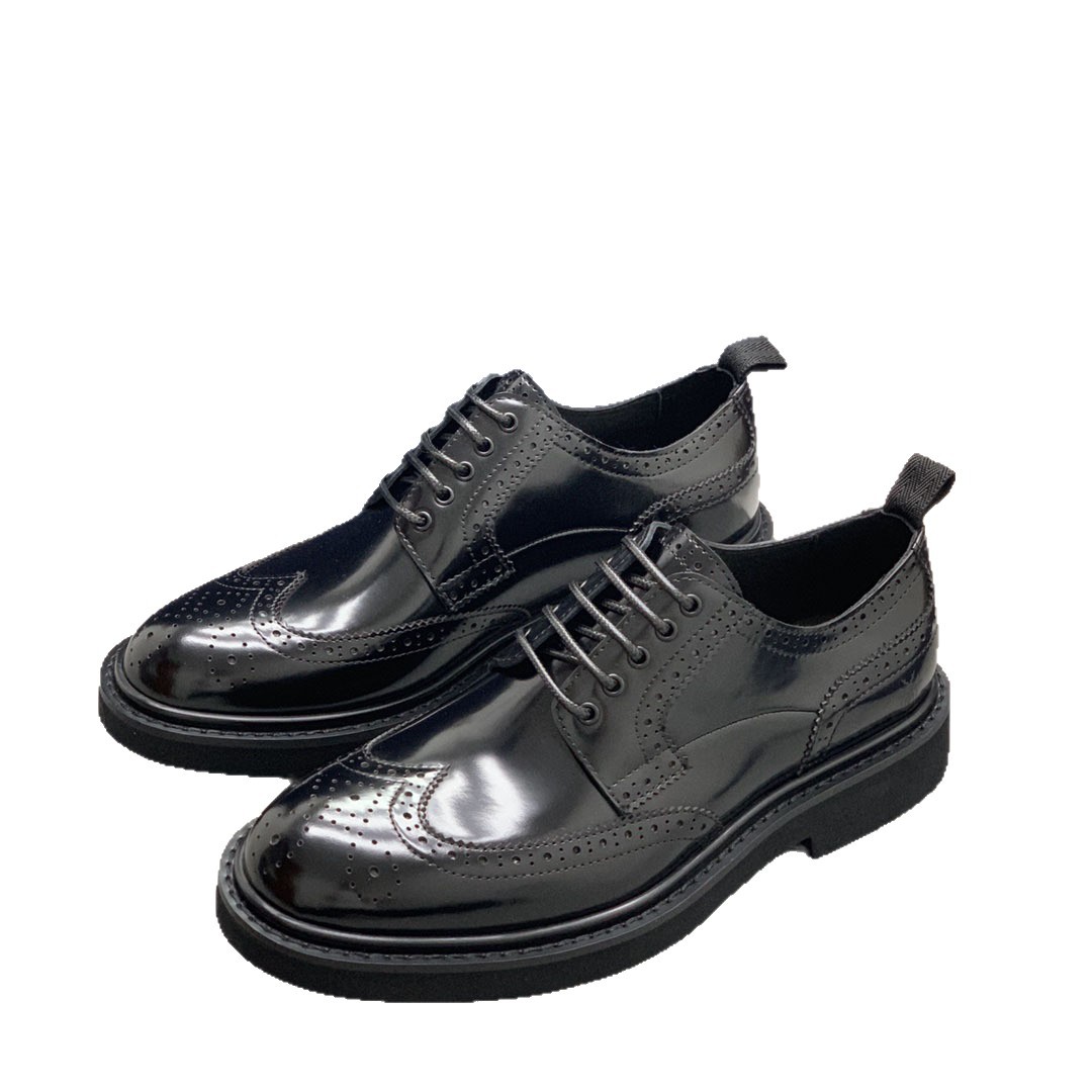 Herrenschuhe aus echtem Leder 2025 Neue formelle Herrenschuhe mit offener Kante, perlenbesetztem Rindsleder und Absatzverstärkung, lässige, geschnitzte Hochzeitsschuhe für Herren_voghion.com