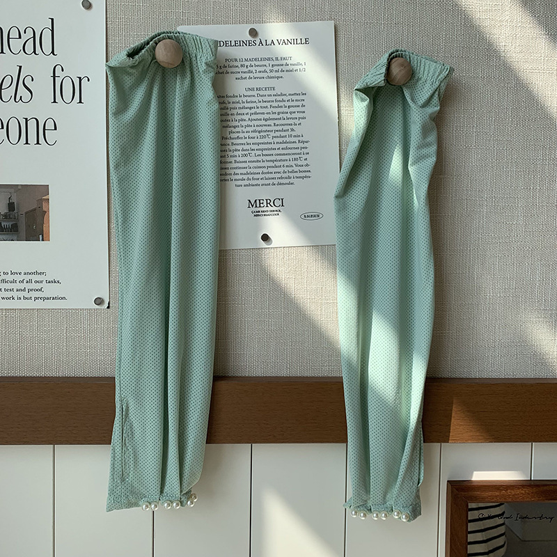 Perla protector solar hielo manga de bicicleta al aire libre respirable hielo manga suelta respirable ajustable guante de manguito de hielo protector solar