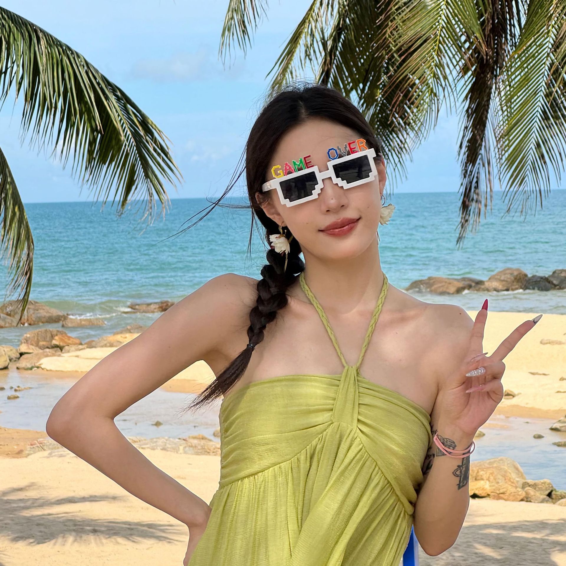 Gafas de Fiesta con Temática Hawaiana, ABS, Divertido, Decorativo, para Fiestas en la Playa y Festivales de Música