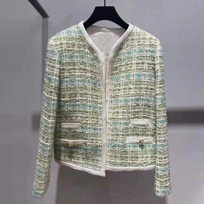 Fadan S Family 2021 Spring and Summer Celebrity Xiaoxiang Jacquard Crewneck Tweed Woven Short Coat 13056 Clearance