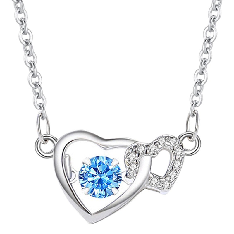 Moda S925 collar de mujer de todo fósforo collar inteligente en forma de corazón regalo qixi de mujer Cadena de clavícula de plata esterlina en forma de corazón