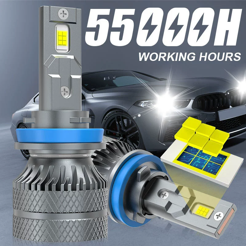 2 шт. автомобильные светодиодные лампы для фар 6500K белый свет 9005H7H19006H19006H11H интегрированные дальний и ближний свет