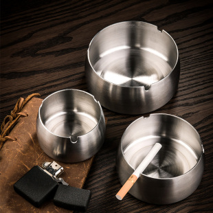 Stainless Steel Ashtray Creative Stylish Trendy Home Living Room Metal Large Anti-Fly Ash Ashtray Ins European Style