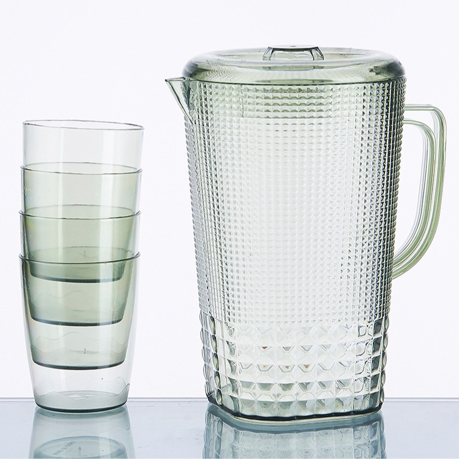 Botella de agua fría de plástico PS en verano tetera doméstica de gran capacidad refrigerador fresco abierto con tetera de agua fría resistente a altas temperaturas