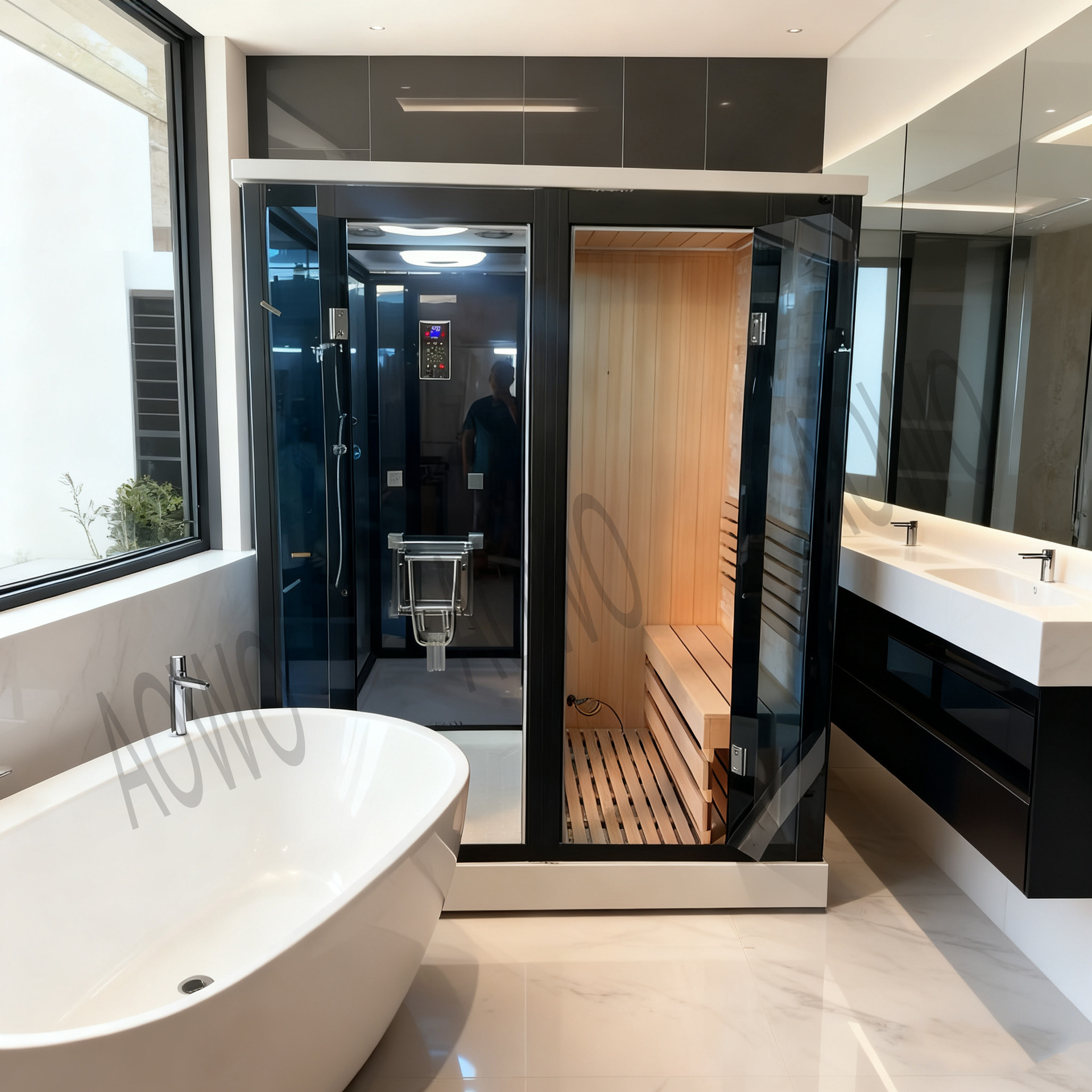 Salud doméstica separación seca y húmeda integral ducha de vapor sala de sauna sala de vapor húmeda y húmeda sala de sauna certificación