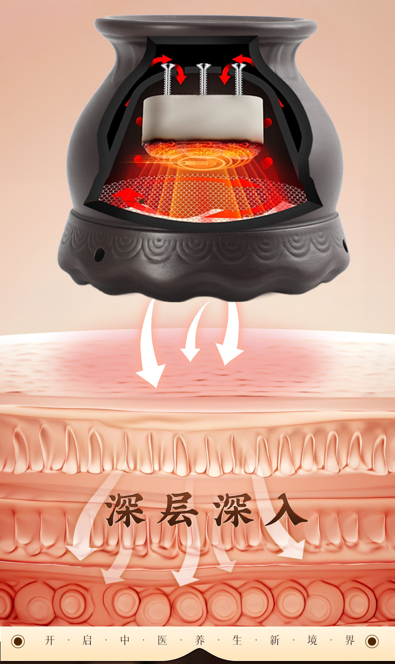 Bian Stone Moxibustion Jar with Gua Sha Lotus Rim Anti-Scald Fire Dragon Cup for Spa and Moxa Therapy quality and texture
