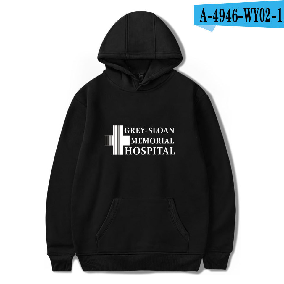 Dó drama americano insignia doctor Grey's trendyy Grey's Anatomy sudadera con capucha y cuello redondo ropa de invierno con capucha para hombres y mujeres