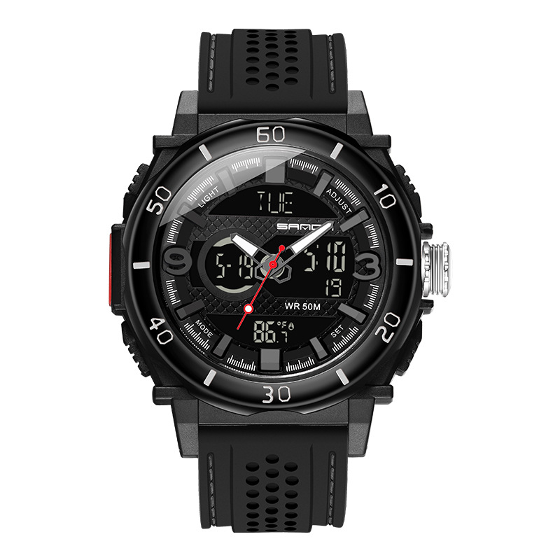 SANDA deportes de moda multifunción reloj electrónico Pantalla de temperatura al aire libre luminoso reloj impermeable de los hombres 760