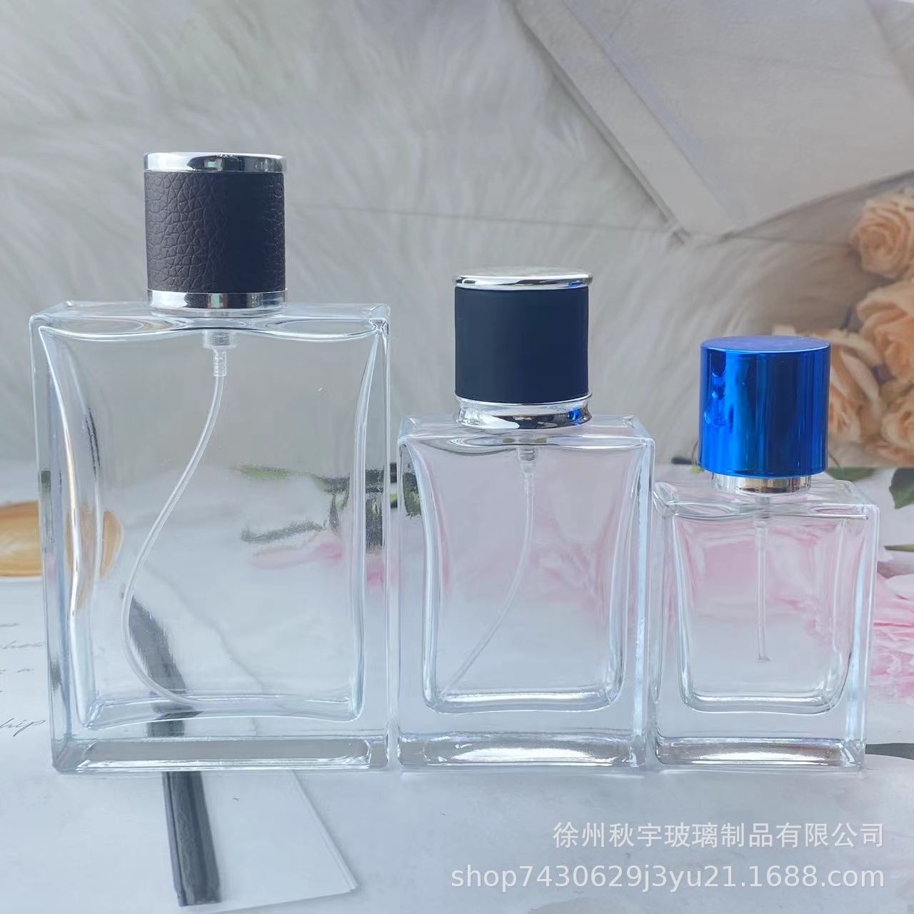 现货批发高档方形香水瓶透明玻璃便携式按压喷雾瓶空瓶香水分装瓶