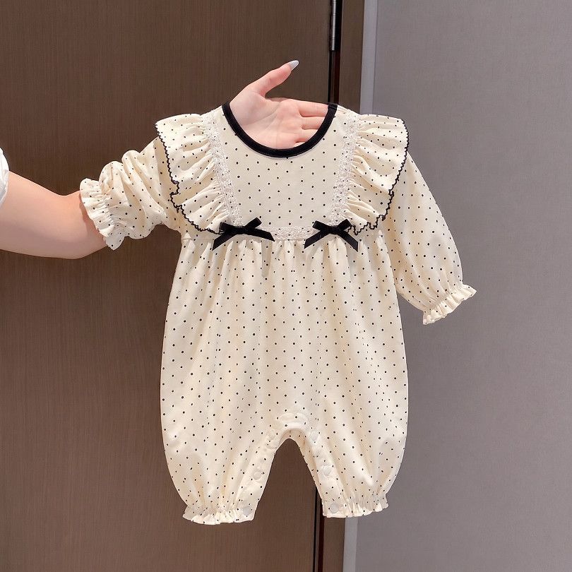 婴儿春秋装新生儿2026衣服新款宝宝包屁满月衣女公主哈衣天波