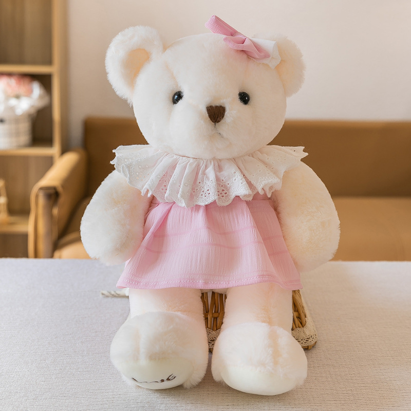 Nueva flor falda oso muñeca pareja oso juguete de peluche regalo del Día San Valentín regalo mano calmante