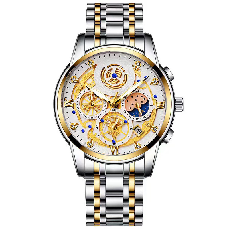 Reloj de cuarzo para hombre hueco nuevo concepto de correa de acero transfronteriza reloj de regalo creativo reloj de regalo