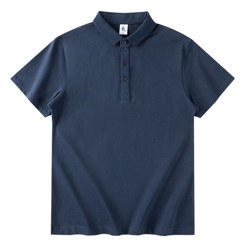 Camisas de algodón pesadas de verano con solapa polo masculinas de color sólido sueltas simples casuales versátiles camisetas