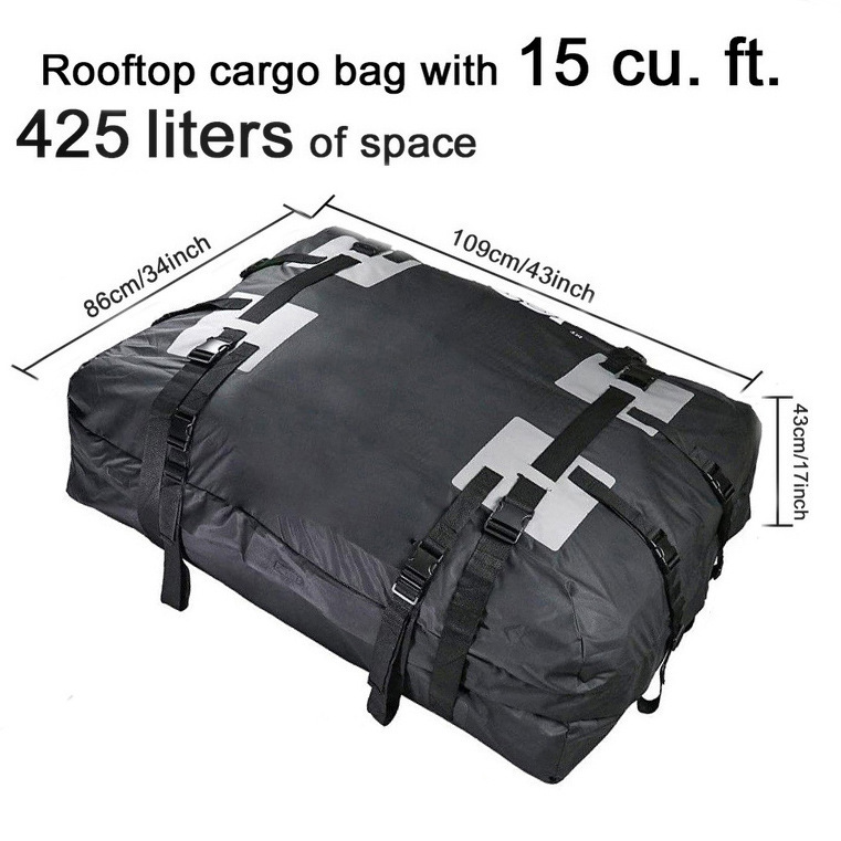 Cross-border bestseller: Thickened 600D Oxford cloth car roof luggage bag, waterproof and sun-resistant car roof bag