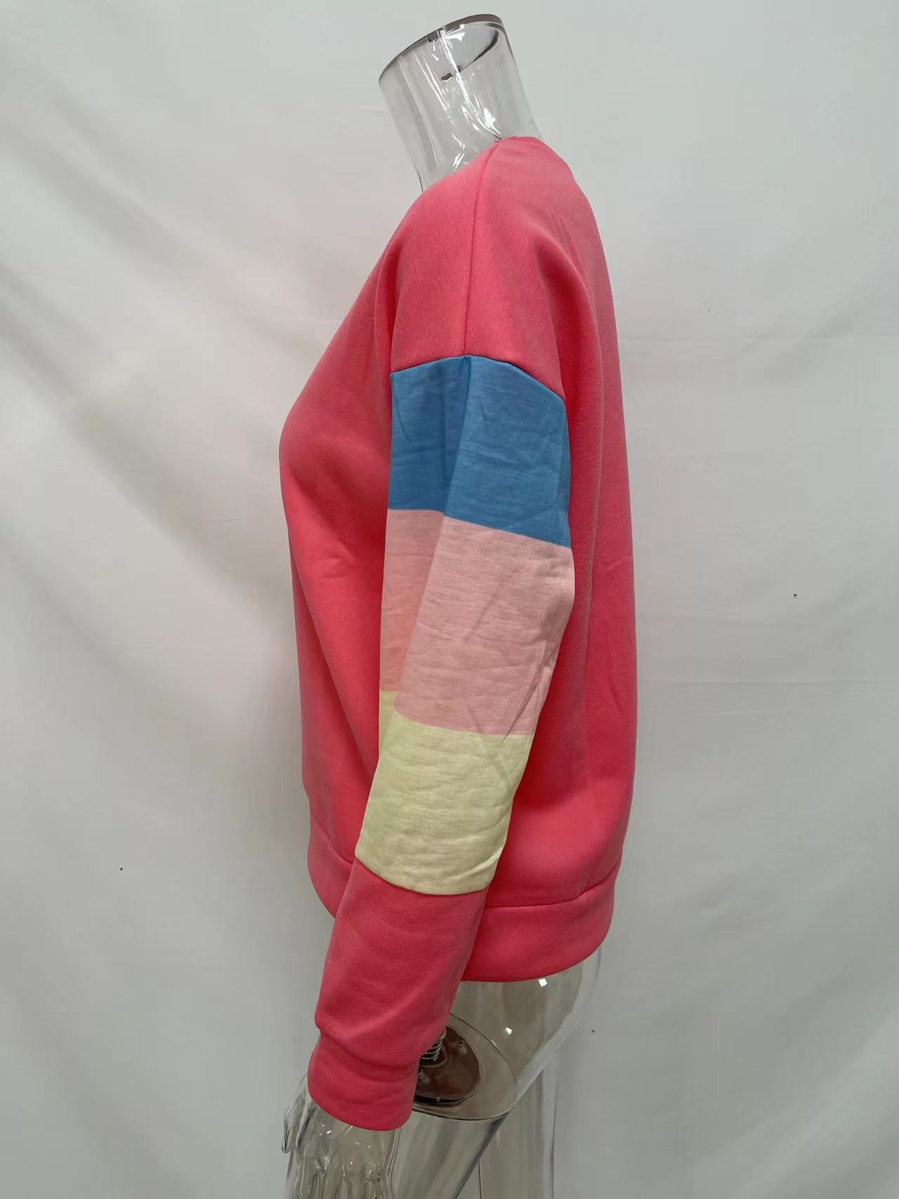 Title 10, Round Neck Long Sleeve Color Contrast Long Slee...