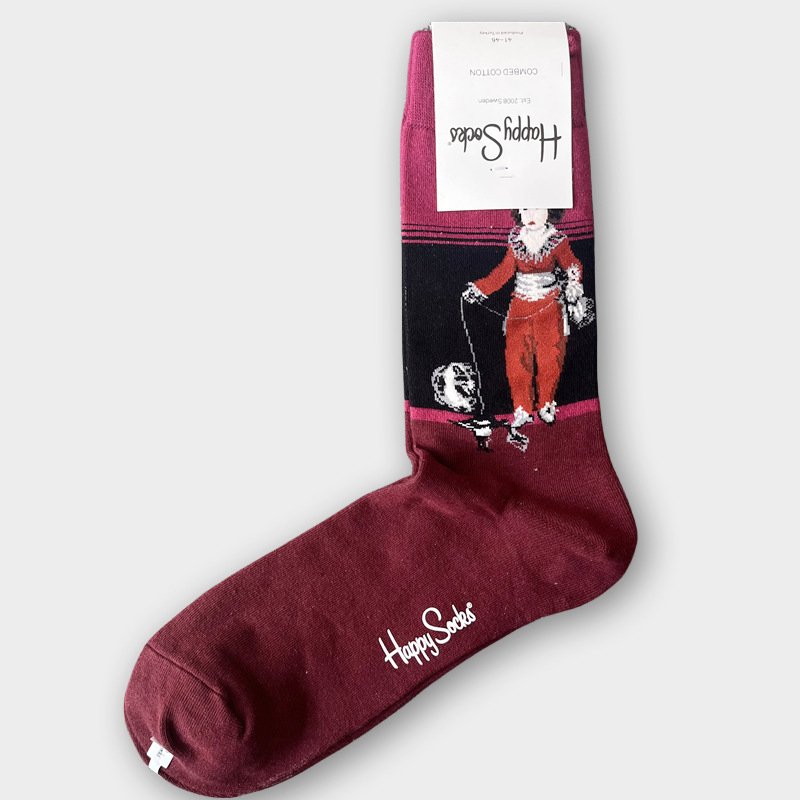 ハッピーソックス メンズソックス ミドル丈 コーマ綿 吸汗消臭 通気性 スウェーデン製 おしゃれ カラフル 薄手